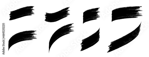 Vector paintbrush set. Brush strokes templates. Grunge design elements. Black watercolor texture brushstroke. Dirty distress texture banners.