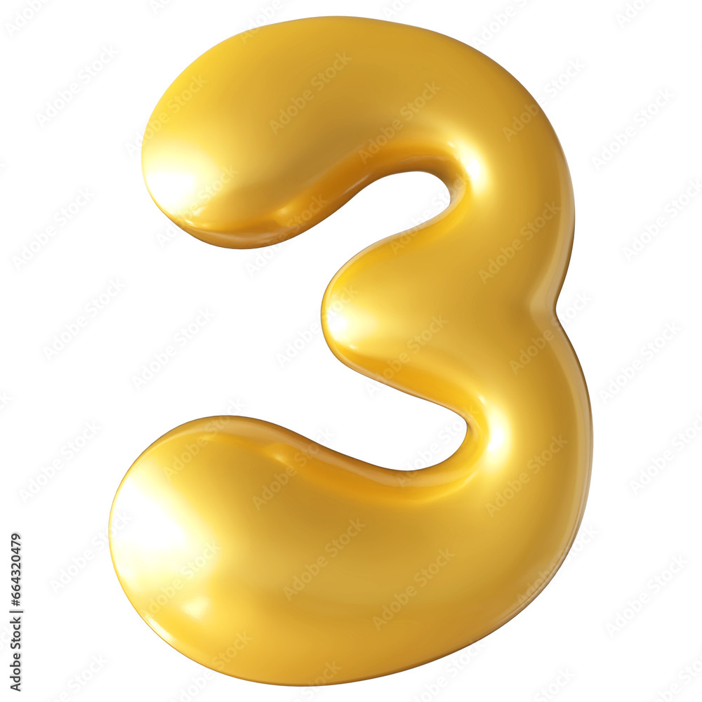 Yellow Number 3 Bubble Yellow Number 3 Bubble