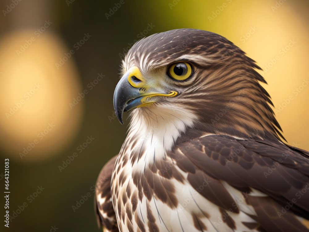 focus shot of hawk on cozy blurred background focus shot of hawk on cozy blurred background