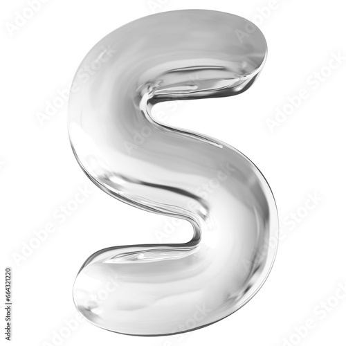 Silver Letter S Font Bubble