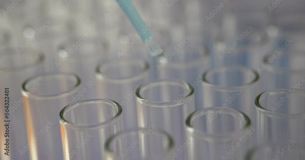 Closeup of scientist dripping liquid into test tube. Laboratory diagnostician doctor drops drop of toxic liquid into test tube Closeup of scientist dripping liquid into test tube. Laboratory diagnostician doctor drops drop of toxic liquid into test tube