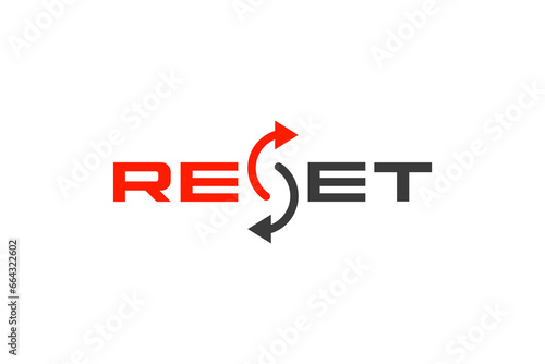 vector is the word "RESET". elegant and outline