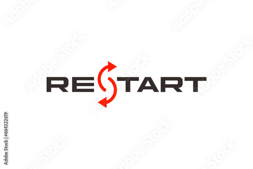 vector is the word "Restart". Square, elegant and outline