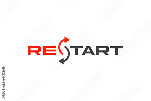 vector is the word "Restart". Square, elegant and outline