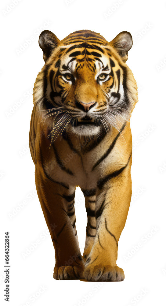 Obraz premium A minimalistic image of a tiger, highlighting the tiger's elegance and style.