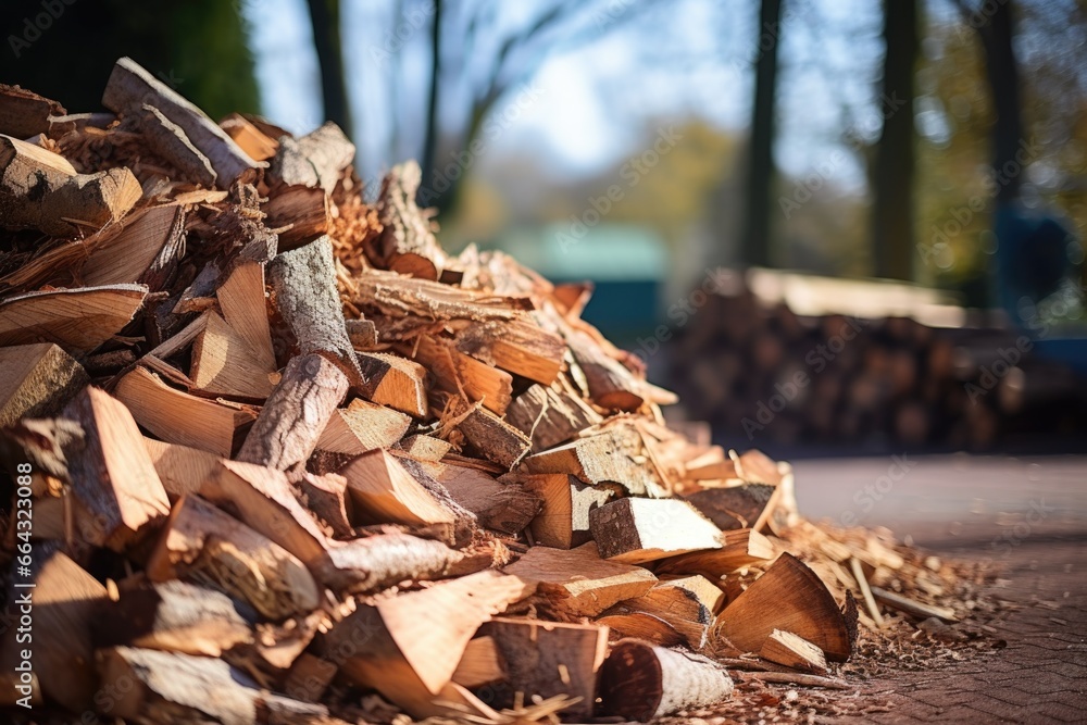 a pile of chipped waste wood ready for recycling a pile of chipped waste wood ready for recycling