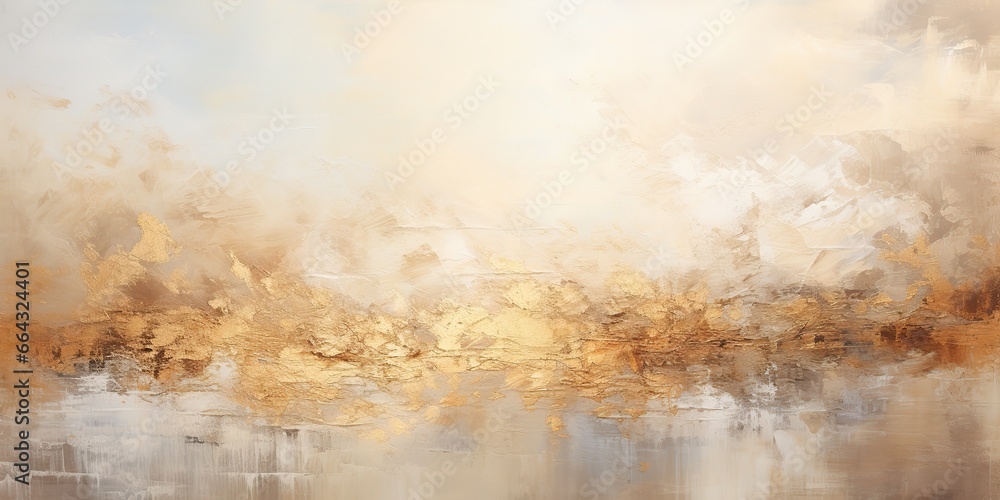 Wunschmotiv: AI Generated. AI Generative. Soft golden beige color abstract watercolor ink drawing painting decorative background. Graphic Art #664324401