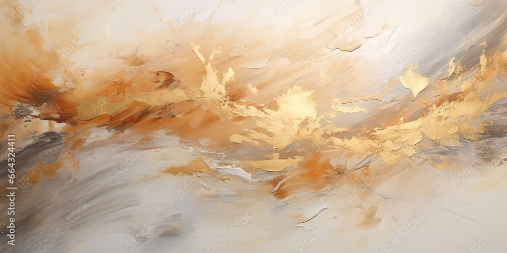AI Generated. AI Generative. Soft golden beige color abstract watercolor ink drawing painting decorative background. Graphic Art