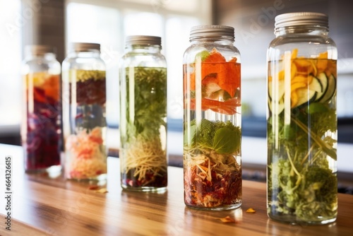 close-up of infused water in yoga studio