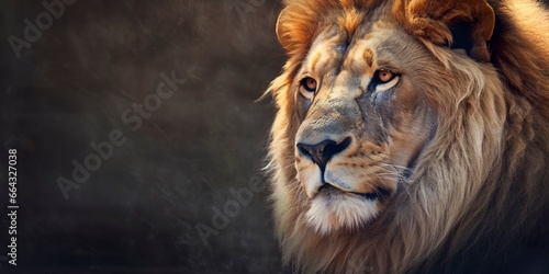 Close up of an African lion.