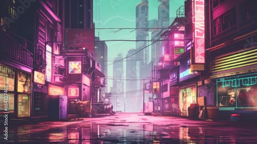  A futuristic, cyberpunk inspired cityscape at night. © FurkanAli