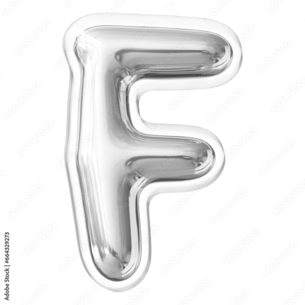 Silver Letter F Font Bubble Silver Letter F Font Bubble