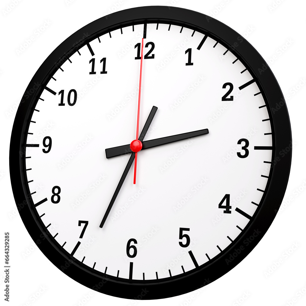 Circle clock with hour and minute hands on the background. Concept of management time Circle clock with hour and minute hands on the background. Concept of management time