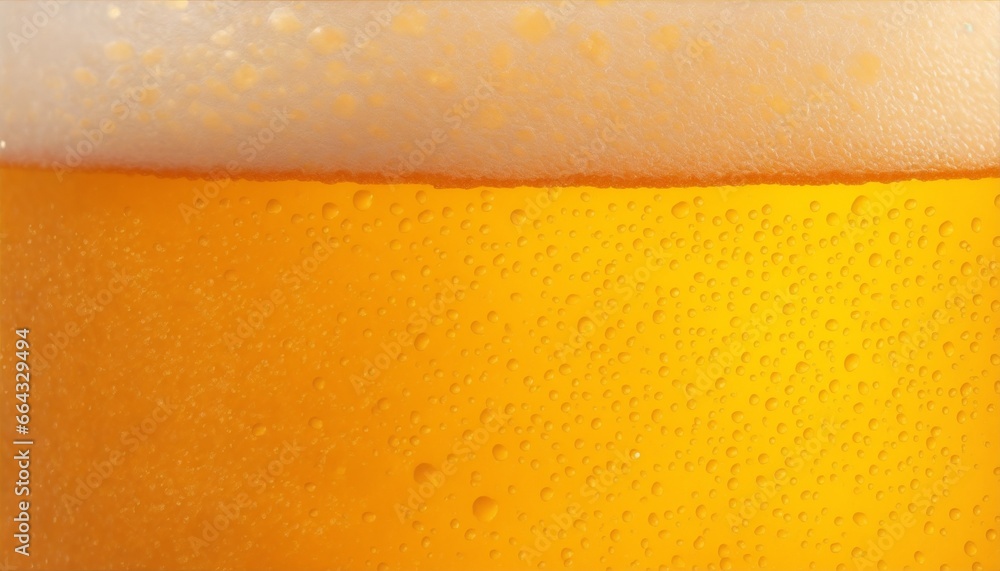 Glass of golden alcoholic beer, bubbles texture for bar product photography