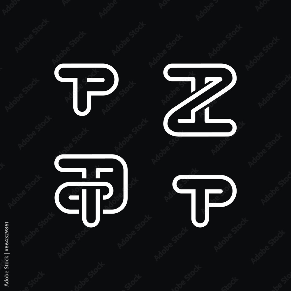 The monogram is the letter T P, T Z and TD. Outline and elegant. The monogram is the letter T P, T Z and TD. Outline and elegant.