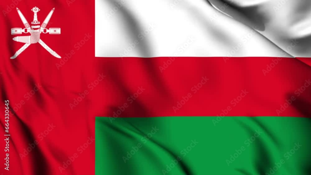 Oman waving flag 4K animation video. Oman waving flag seamless looping animation Oman waving flag 4K animation video. Oman waving flag seamless looping animation