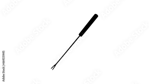 Fondue Fork , black isolated silhouette
