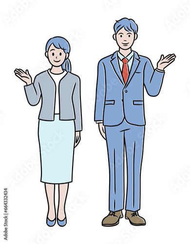 若いビジネスパーソンの男女イラスト素材