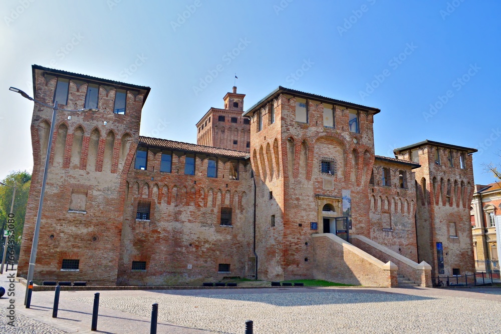 view of the Rocca, a defensive structure built at the end of the fourteenth century located in Cento, Ferrara in Emilia Romagna, Italy