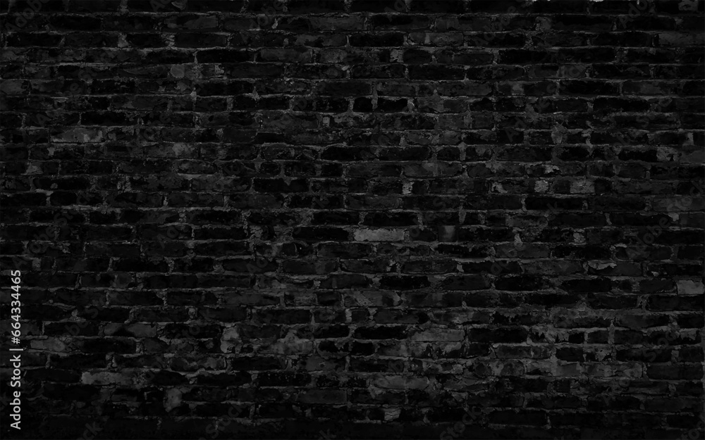 Black brick wall seamless background. Black brick wall texture dark background
