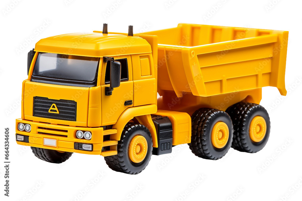 Toy Dump Truck isolated on transparent background, Generative Ai