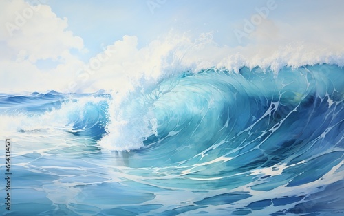 Artistic Visualization of a Captivating Sea Waves