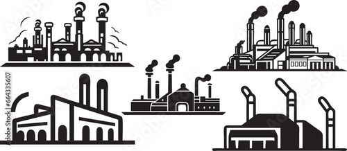 industrial factory icon set vector EPS10