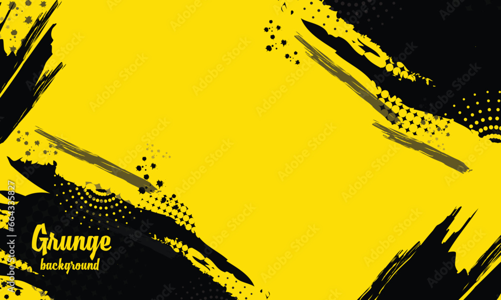 Yellow and black abstract grunge paint banner and poster background design Yellow and black abstract grunge paint banner and poster background design