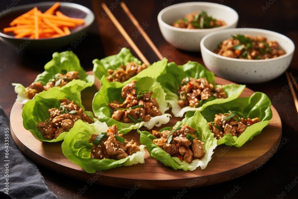 freshly made turkey lettuce wraps with sesame oil freshly made turkey lettuce wraps with sesame oil