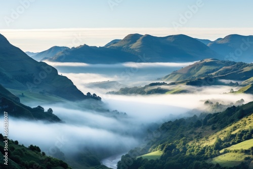 mist rising over a tranquil mountain valley © Alfazet Chronicles