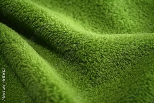 a macro shot of a green felt fabric