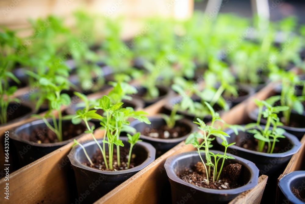 sapling seedlings in biodegradable plant pots sapling seedlings in biodegradable plant pots