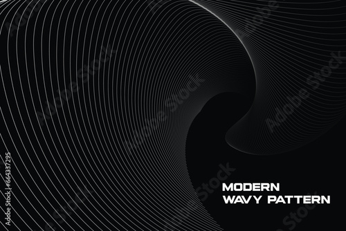 futuristic spiral wavy lines background. Dynamic gold pattern. Modern lines Futuristic technology concept. Suit for poster, banner, brochure, cover, website, flyer. Vector illustration