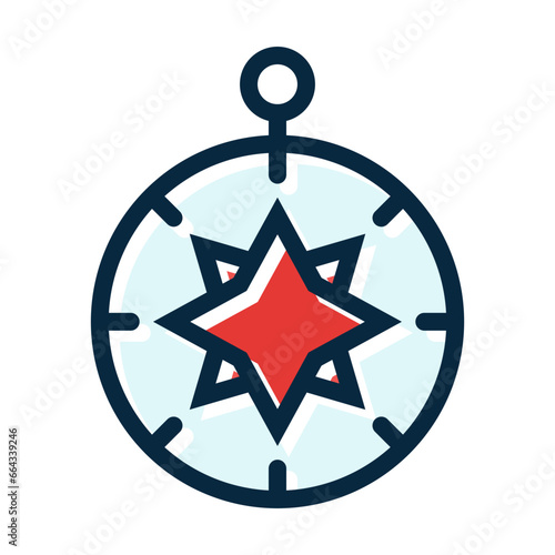 Compass Vector Thick Line Filled Dark Colors