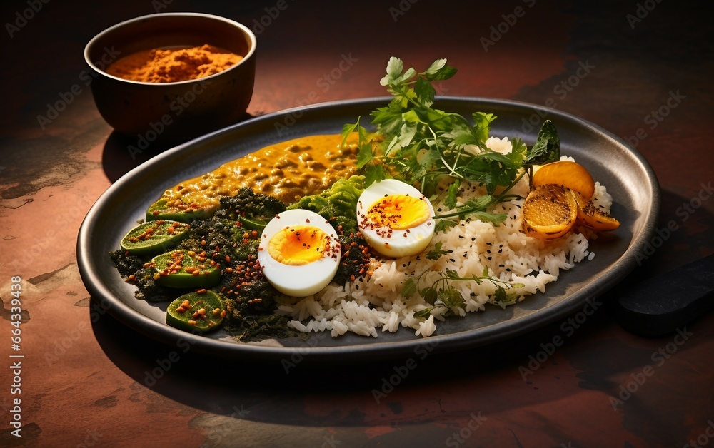 Gourmet Curry Creation, with eggs and rice
