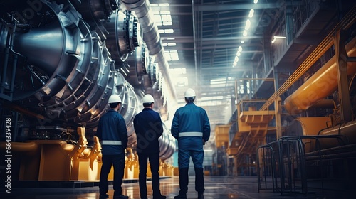 Engineers in Large Industrial Building at Heavy Engineering Plant