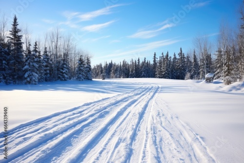 nature scene with cross country ski tracks © Alfazet Chronicles