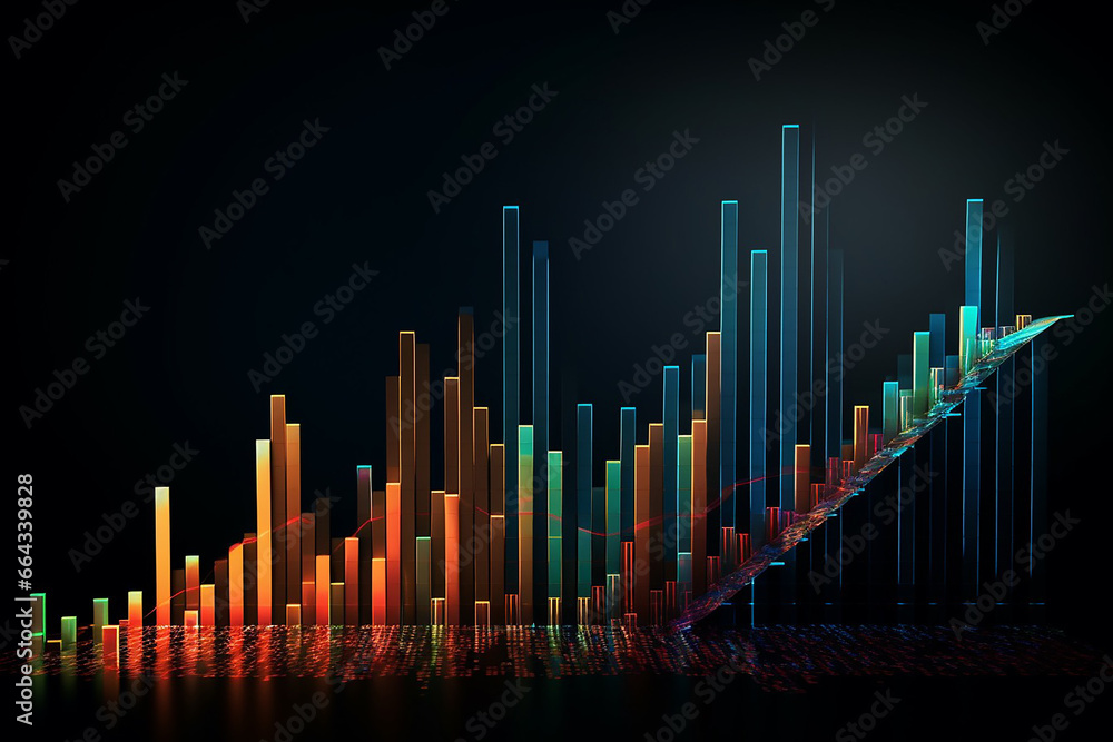 Dynamic Market Chart: Business Stocks on Upward Winning UpTrend Trajectory