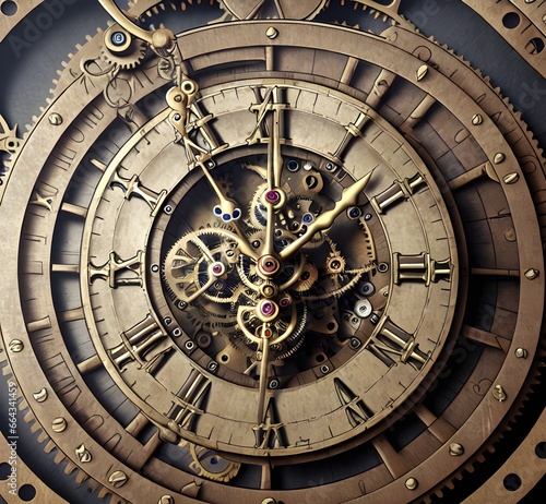 Steampunk gear clock