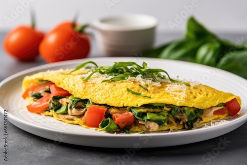 veggie omelette with grated cheese on top