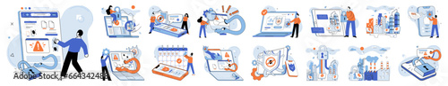Industrial cyber security. Vector illustration. The industrial sector faces constant cyber threats require vigilant security measures Protection sensitive information is critical for safety businesses