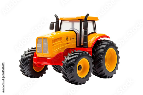 Toy Tractor isolated on transparent background  Generative Ai