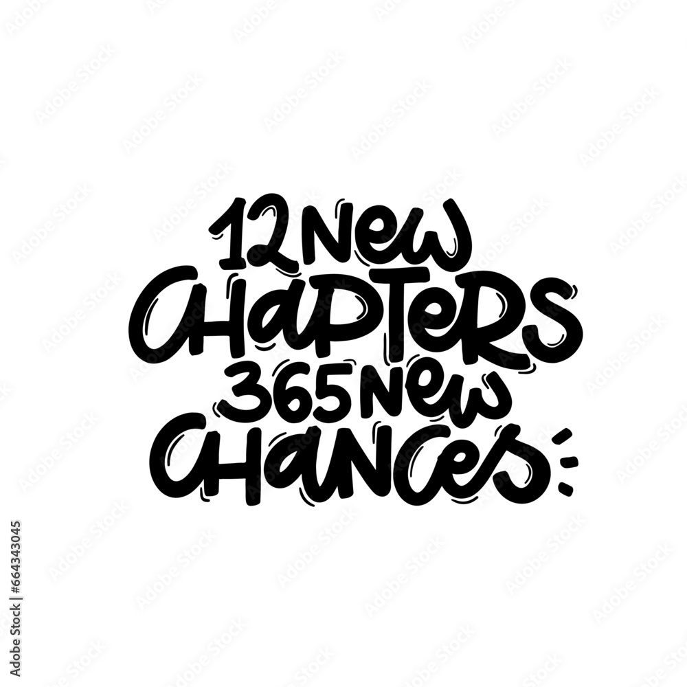 Chapter 30 Lettering Vector handdrawn illustration. Lettering phrases 12 new chapter, 365 ...