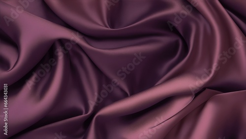 A cascade of dark wine satin fabric with intricate details, portrayed in a hyper-realistic photograph 
