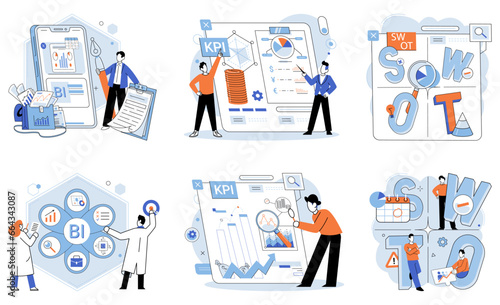 Analysis tool. Business intelligence. Vector illustration Infographics are effective in presenting information in visually appealing manner Information management is vital for efficient Information