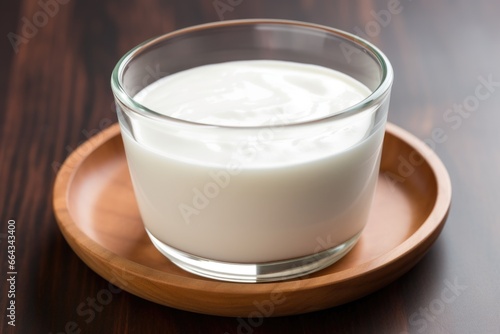 plain yogurt in a glass bowl