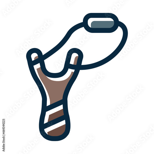 Slingshot Vector Thick Line Filled Dark Colors
