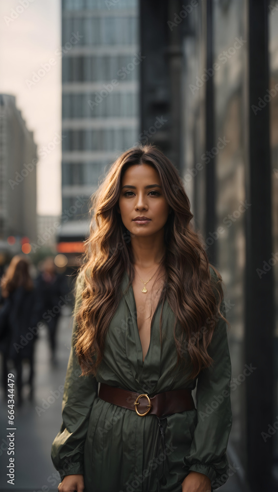 portrait of a woman with a long hair portrait of a woman with a long hair