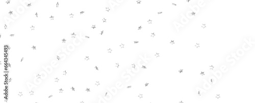 Silver stars confetti rain festive holiday background. background silver paper foil stars