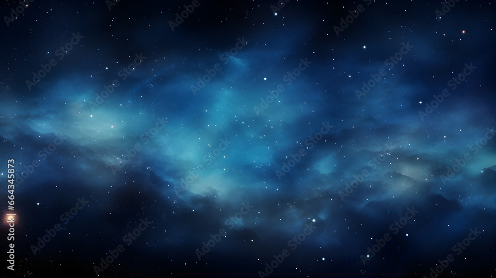Stars on a Dark Blue Night Sky, The cosmos filled with countless stars, blue space Stars on a Dark Blue Night Sky, The cosmos filled with countless stars, blue space